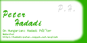 peter hadadi business card